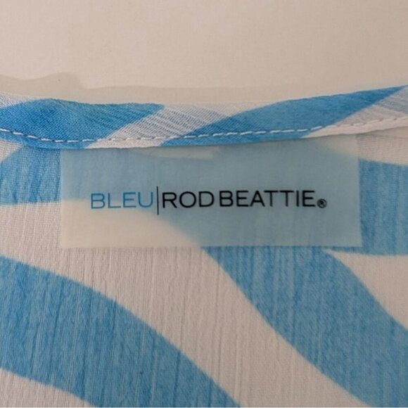 Bleu Rob Beattie Cover Up Womens Size Large Blue Zebra Print Lightweight Caftan - Picture 4 of 10